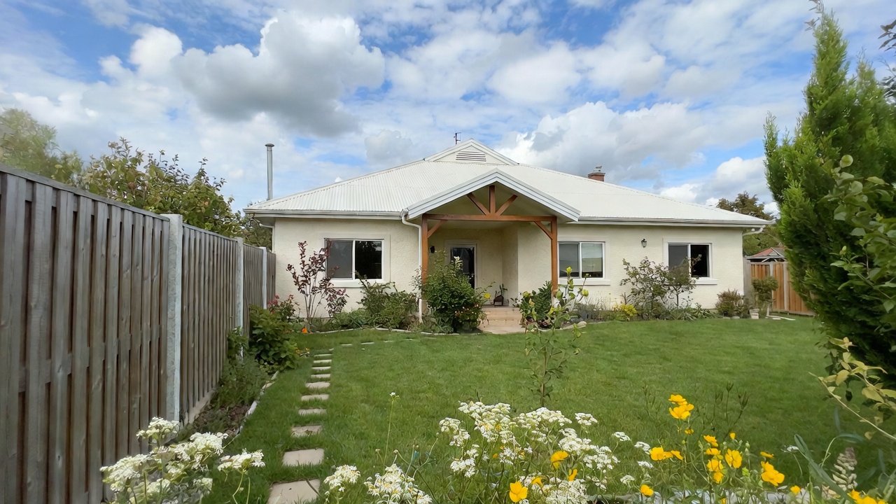 Beautiful Norwalk Iowa ranch home with white fence and dramatic sky - south side growth star with excellent schools and new construction