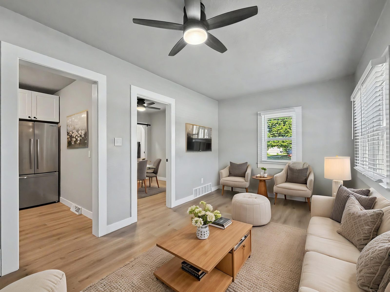 3436 Scott Ave, Des Moines — living room, virtually staged, alternate view