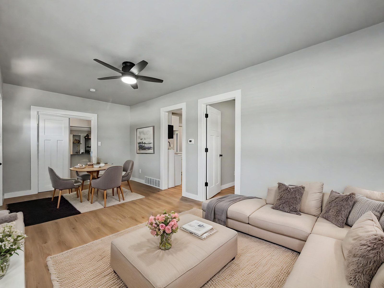 3436 Scott Ave, Des Moines — open living space, virtually staged